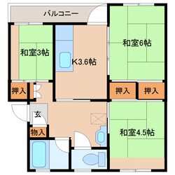 高の原駅 徒歩9分 4階の物件間取画像